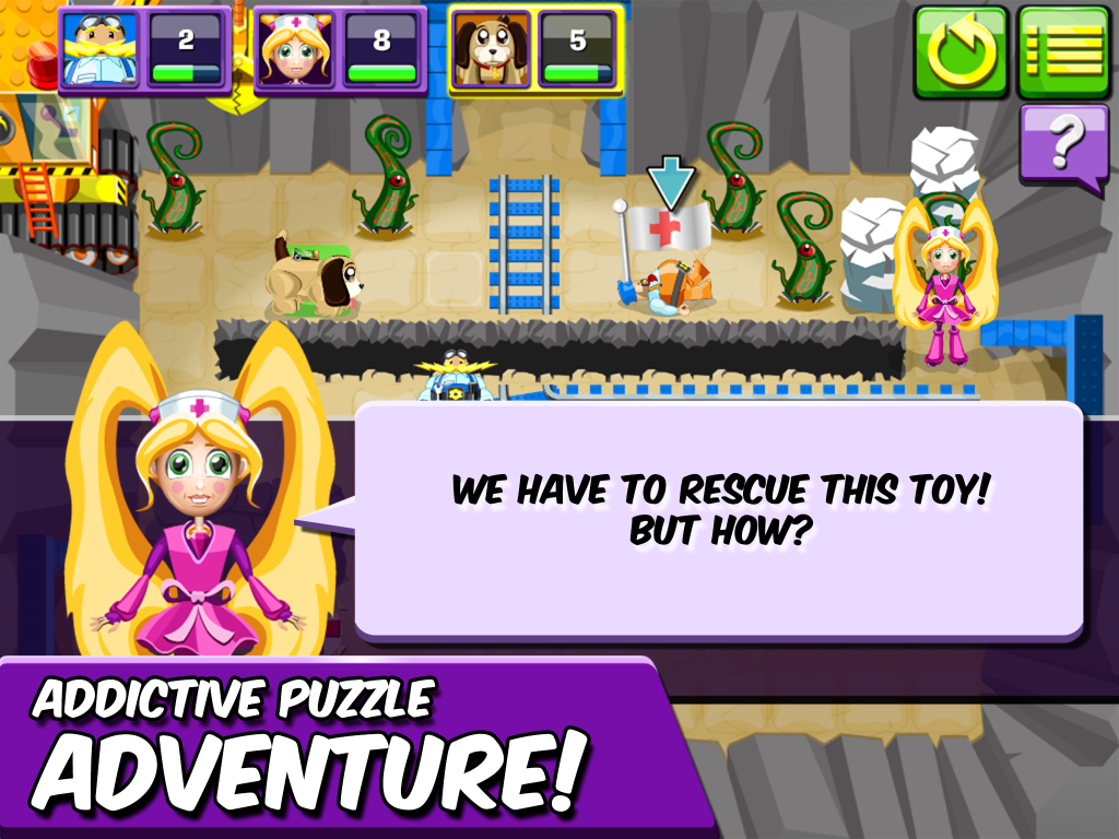 Rescue all the powerless toys!